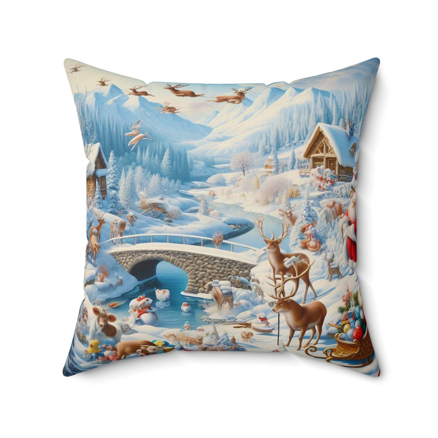 Spun Polyester Square Pillow - Winter 172