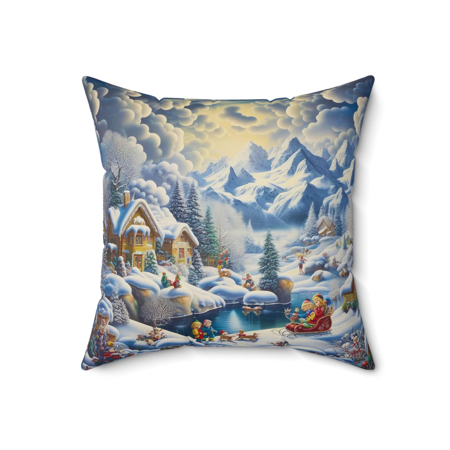 Spun Polyester Square Pillow - Winter 229