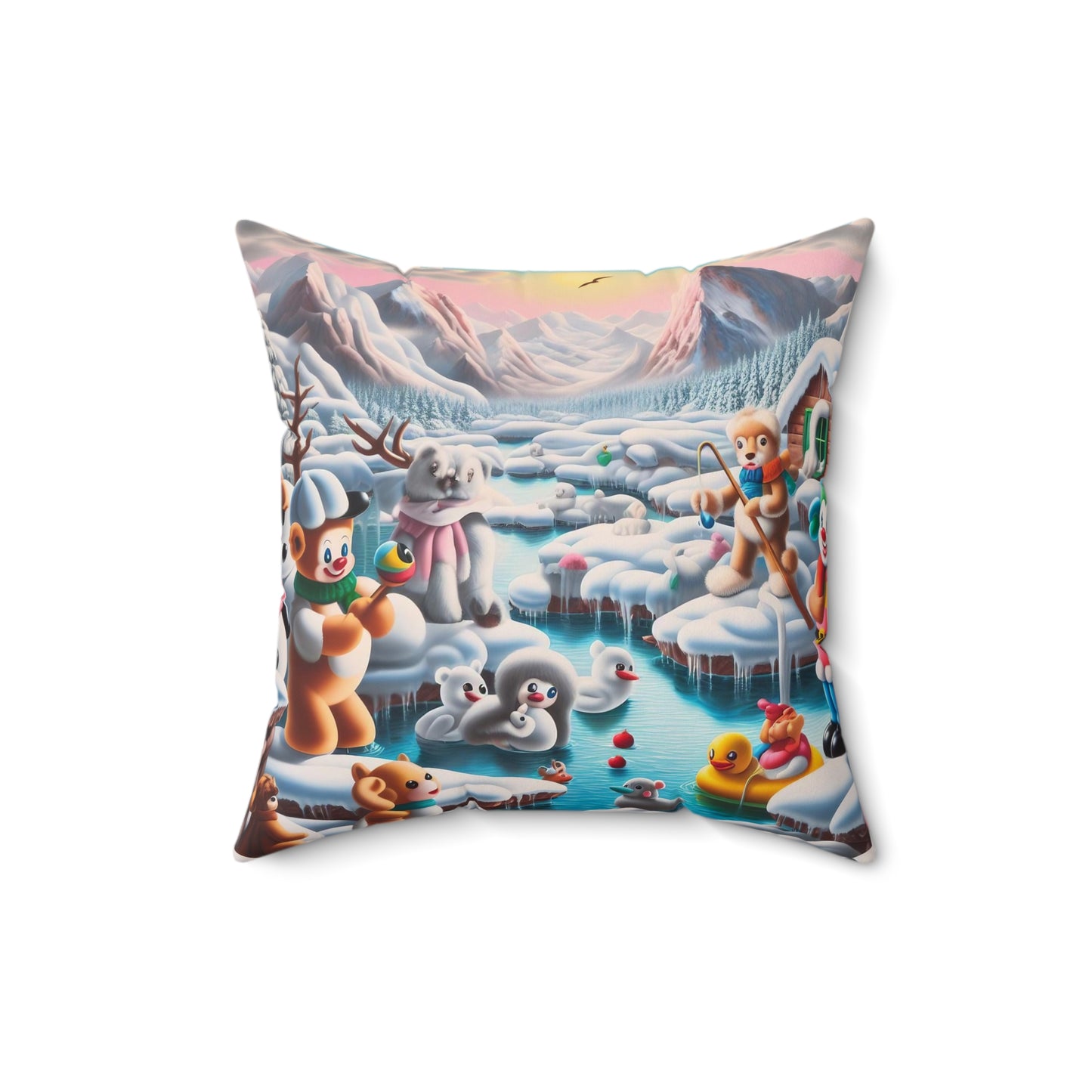 Spun Polyester Square Pillow - Winter 150