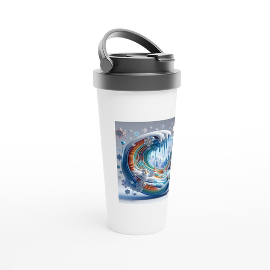 White 15oz Stainless Steel Travel Mug - Winter 85