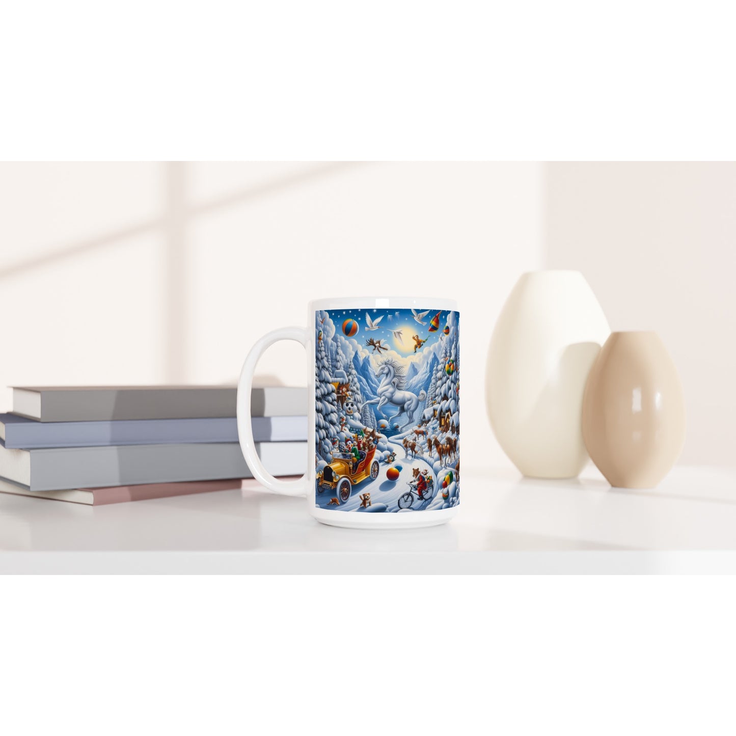 White 15oz Ceramic Mug  - Winter 161