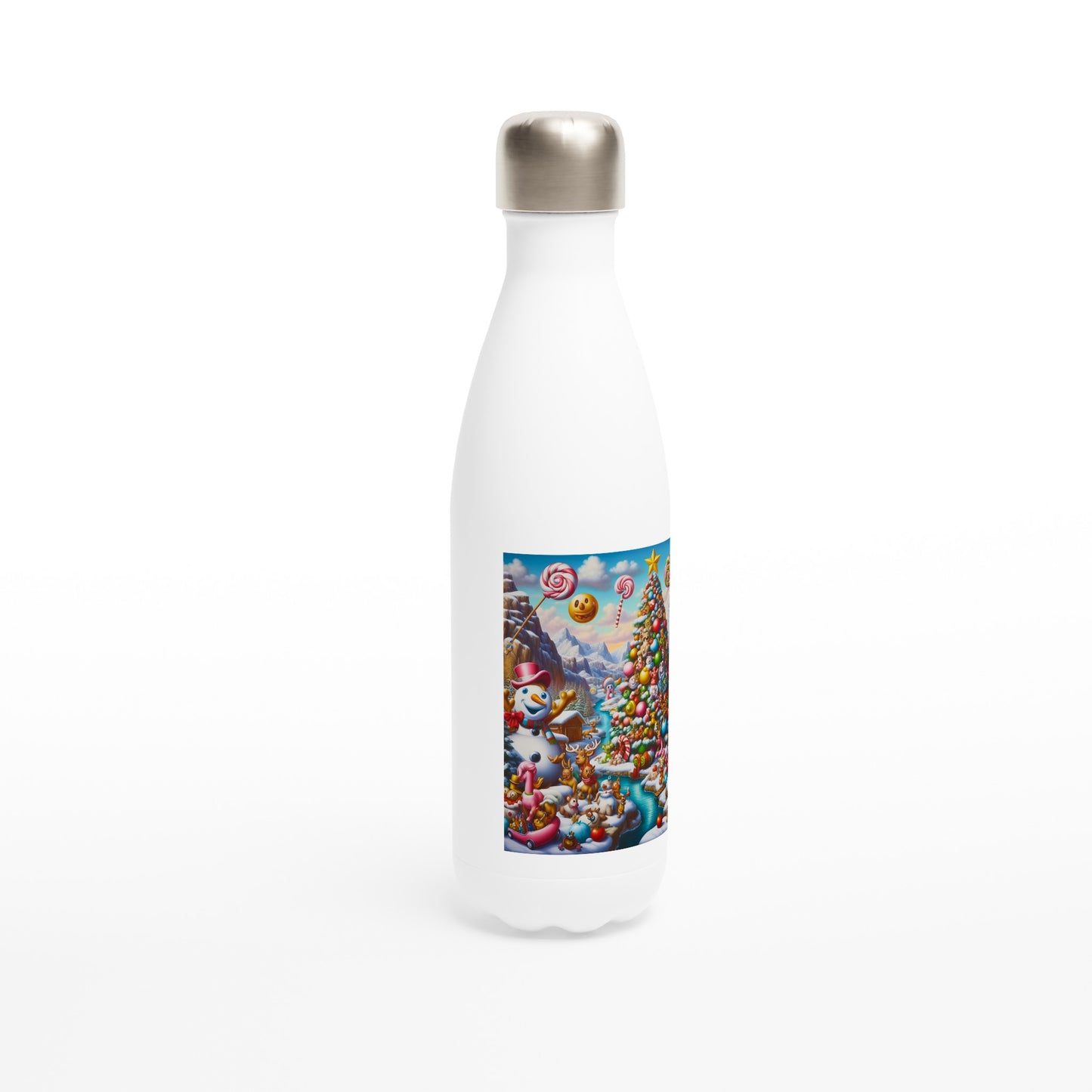 White 17oz Stainless Steel Water Bottle - Winter 196