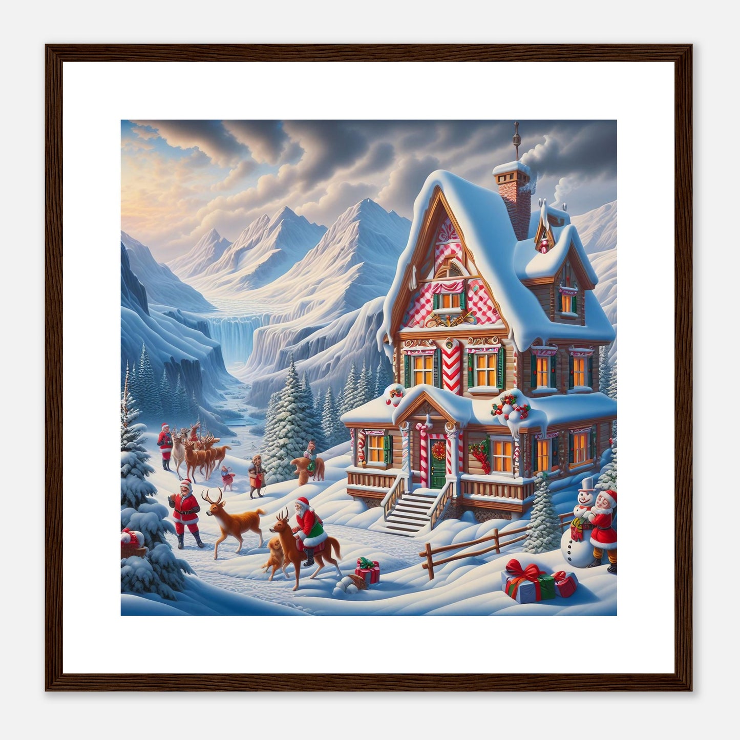 Wall Art - Winter 56 - Cottage and deer