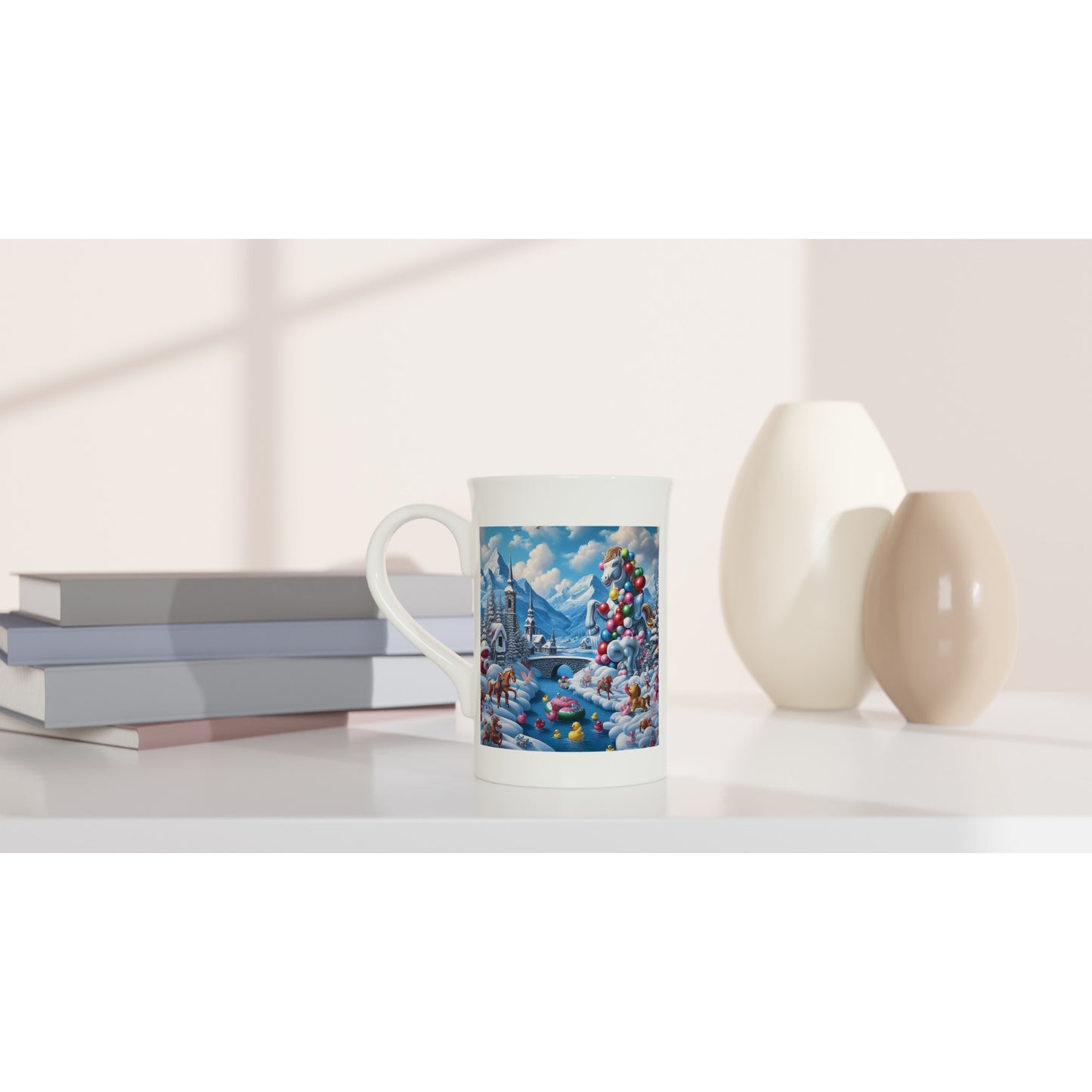 White 10oz Porcelain Slim Mug - Winter 153