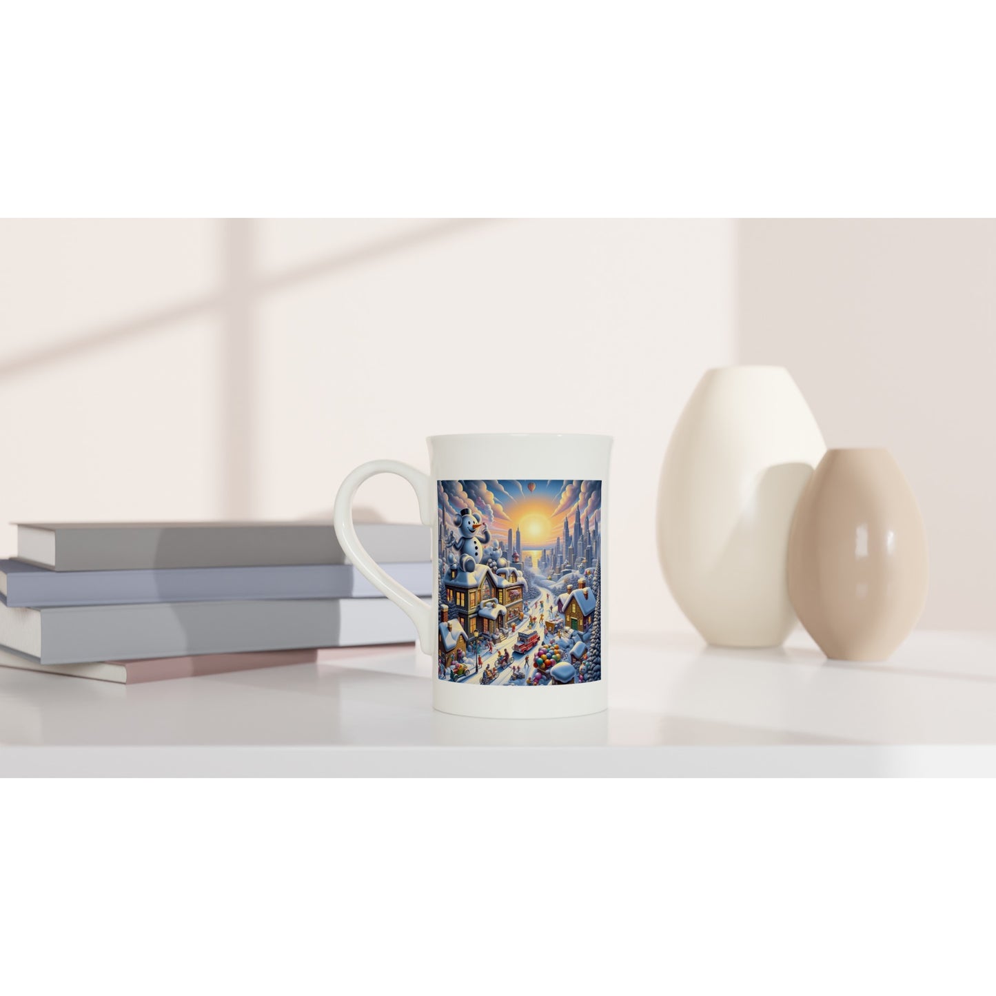 White 10oz Porcelain Slim Mug - Winter 152