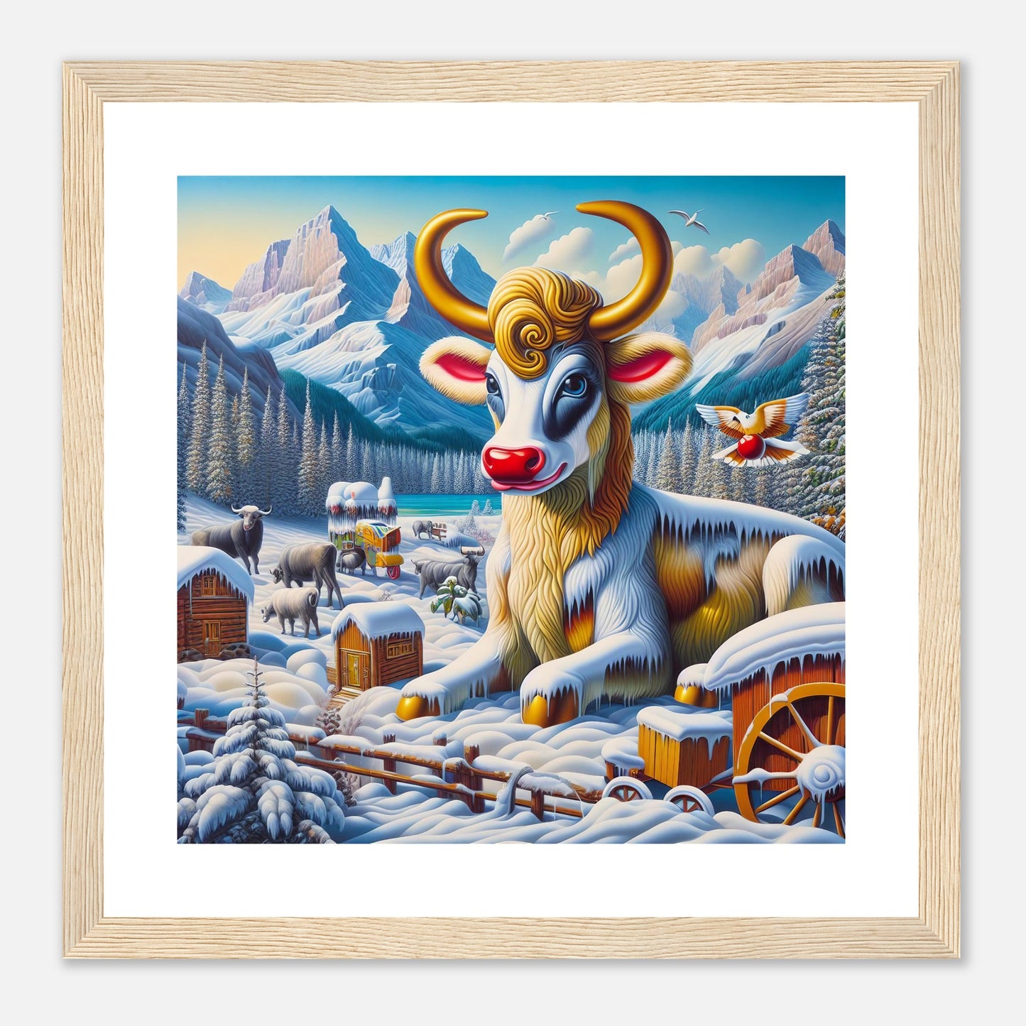 Wall Art - Winter 70 - Sitting cow