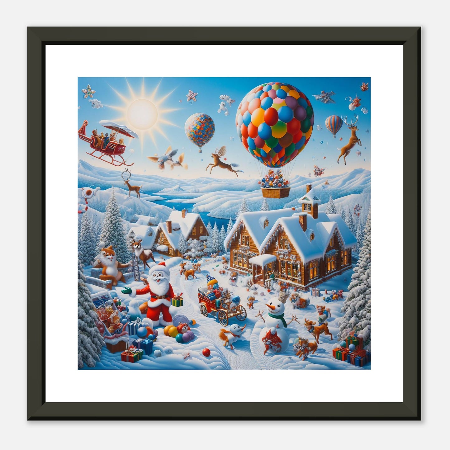 Wall Art - Winter 40 - Hot air balloon and snowman