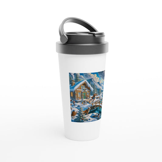 White 15oz Stainless Steel Travel Mug - Winter 53