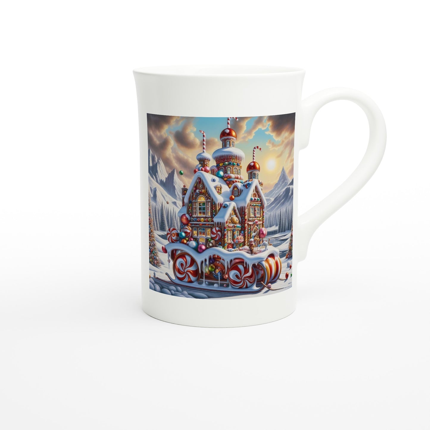 White 10oz Porcelain Slim Mug - Winter 158