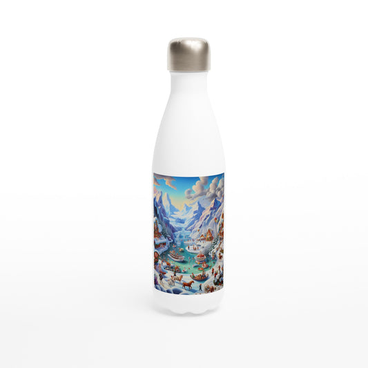 White 17oz Stainless Steel Water Bottle - Winter 169