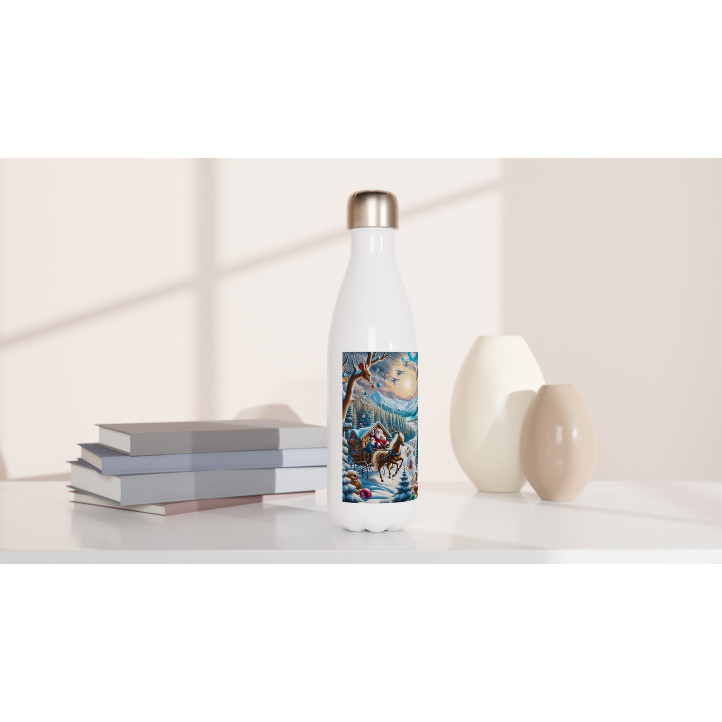 White 17oz Stainless Steel Water Bottle - Winter  151