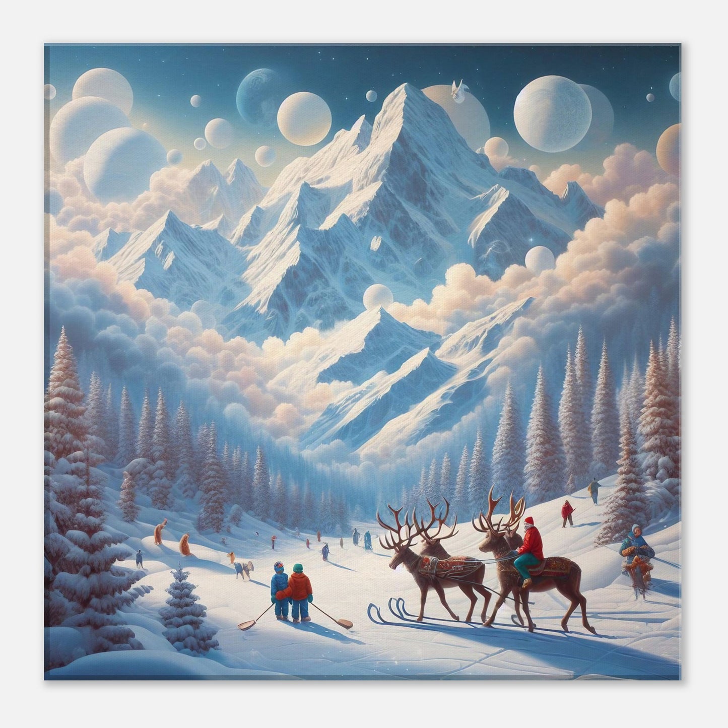 Wall Art - Winter 34 - Deer and planets