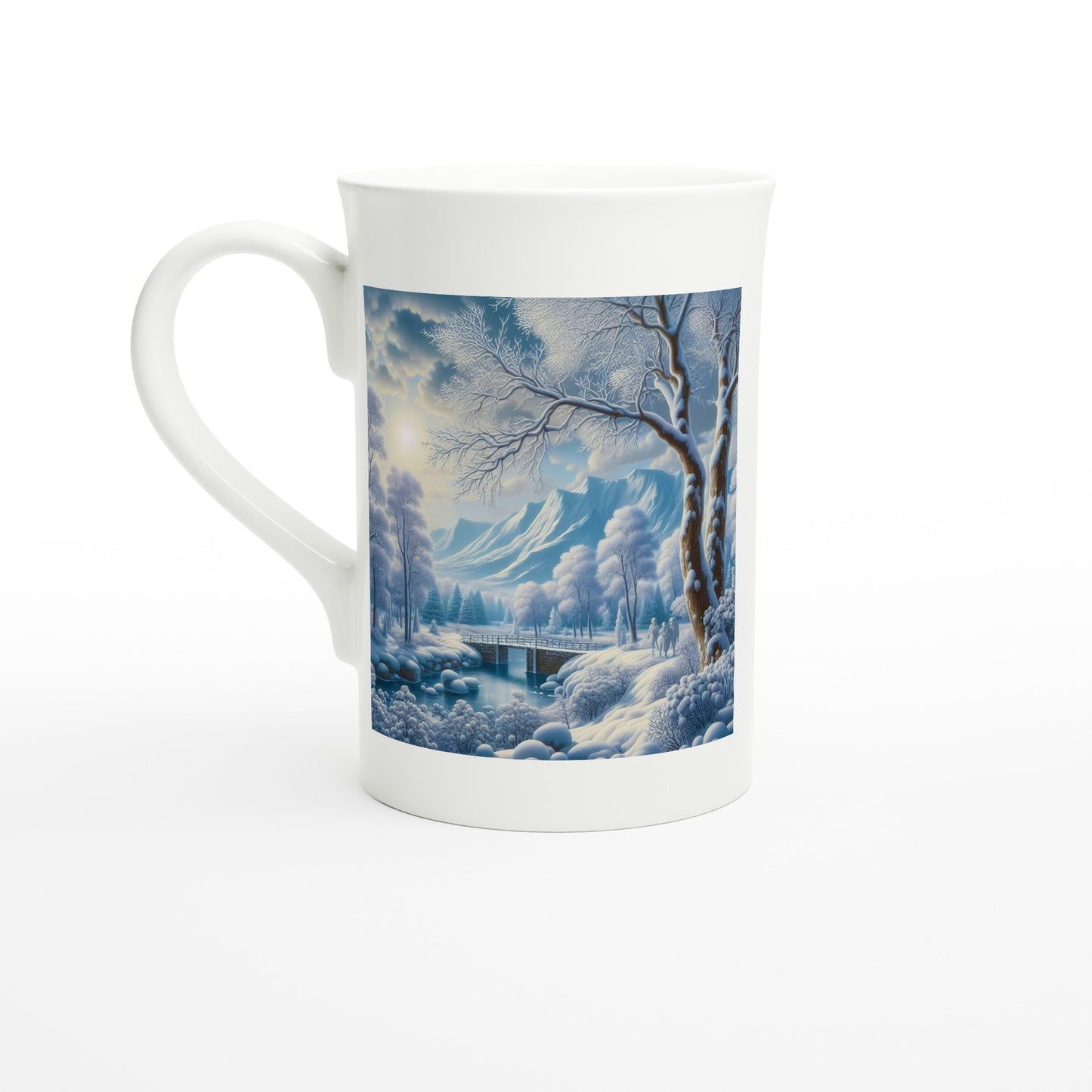 White 10oz Porcelain Slim Mug - Winter 175