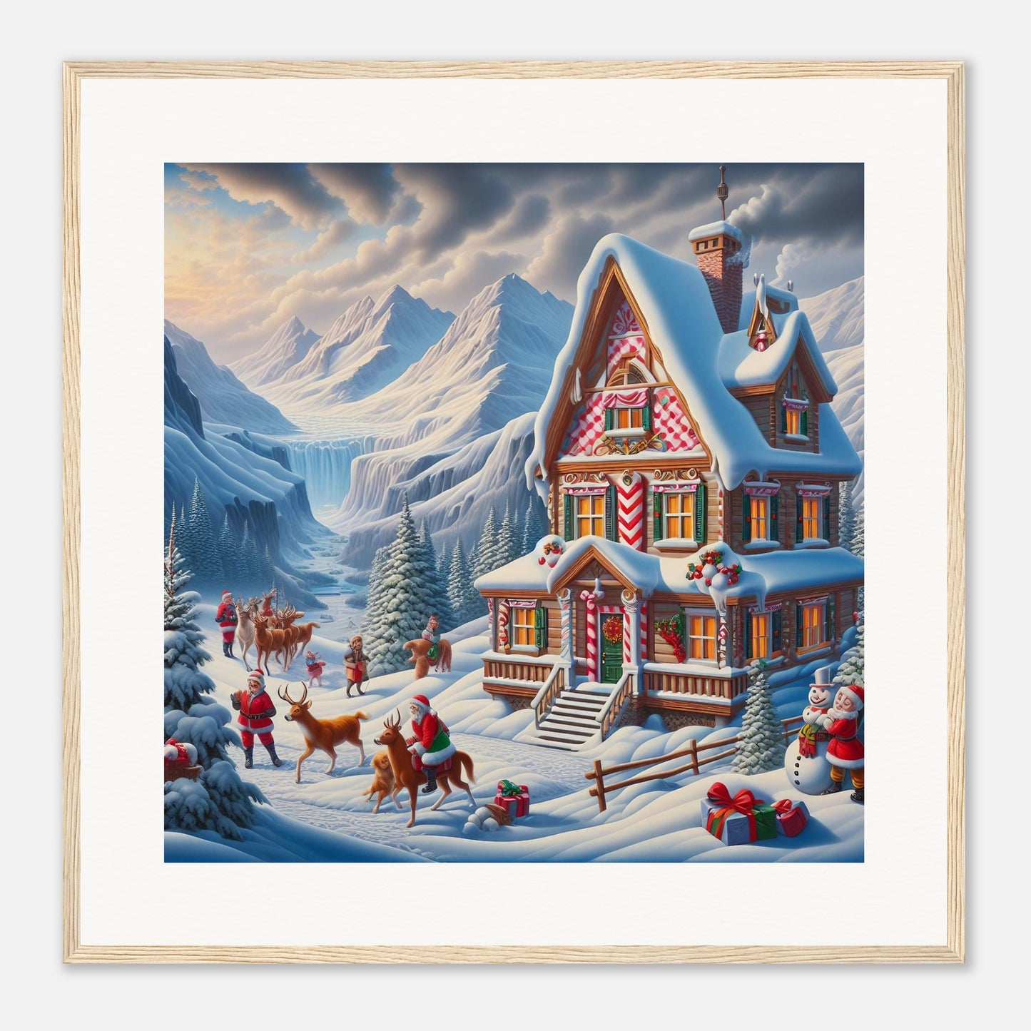 Wall Art - Winter 56 - Cottage and deer