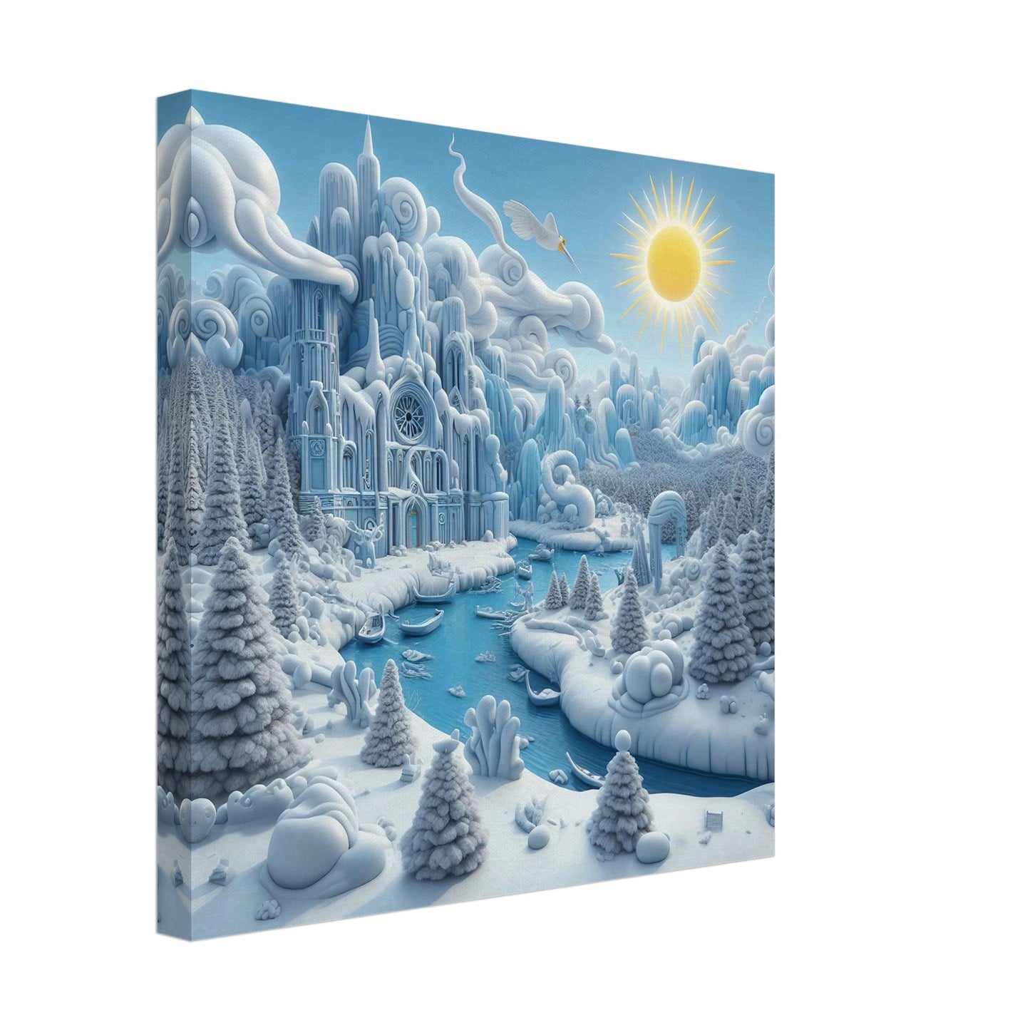 Wall art - Frozen Castle by a river