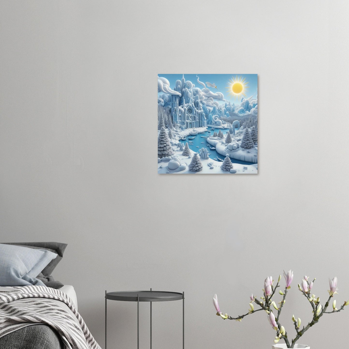 Wall art - Frozen Castle by a river