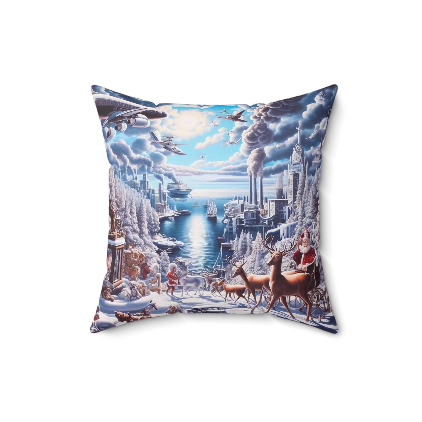 Spun Polyester Square Pillow - Winter 114