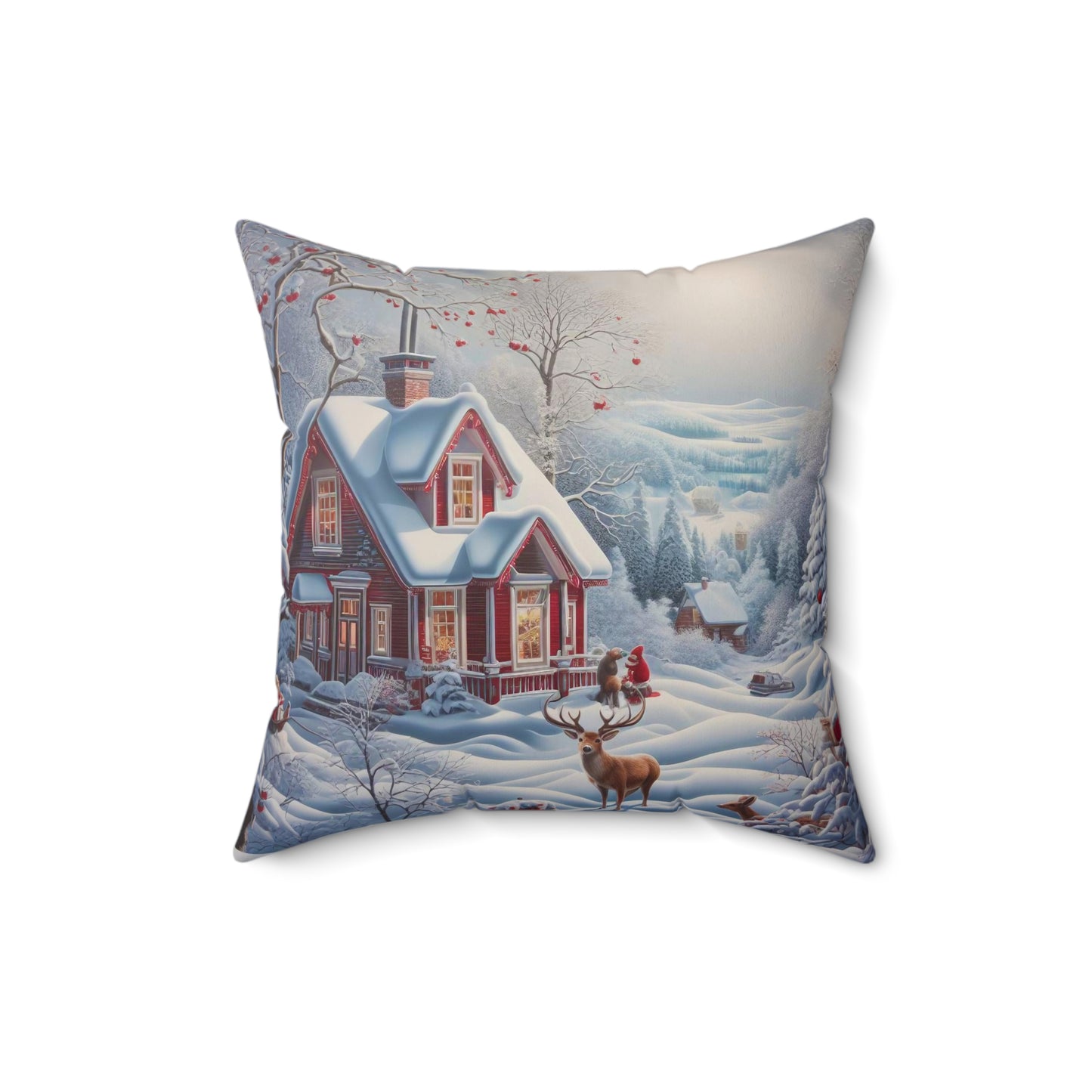 Spun Polyester Square Pillow - Winter 141