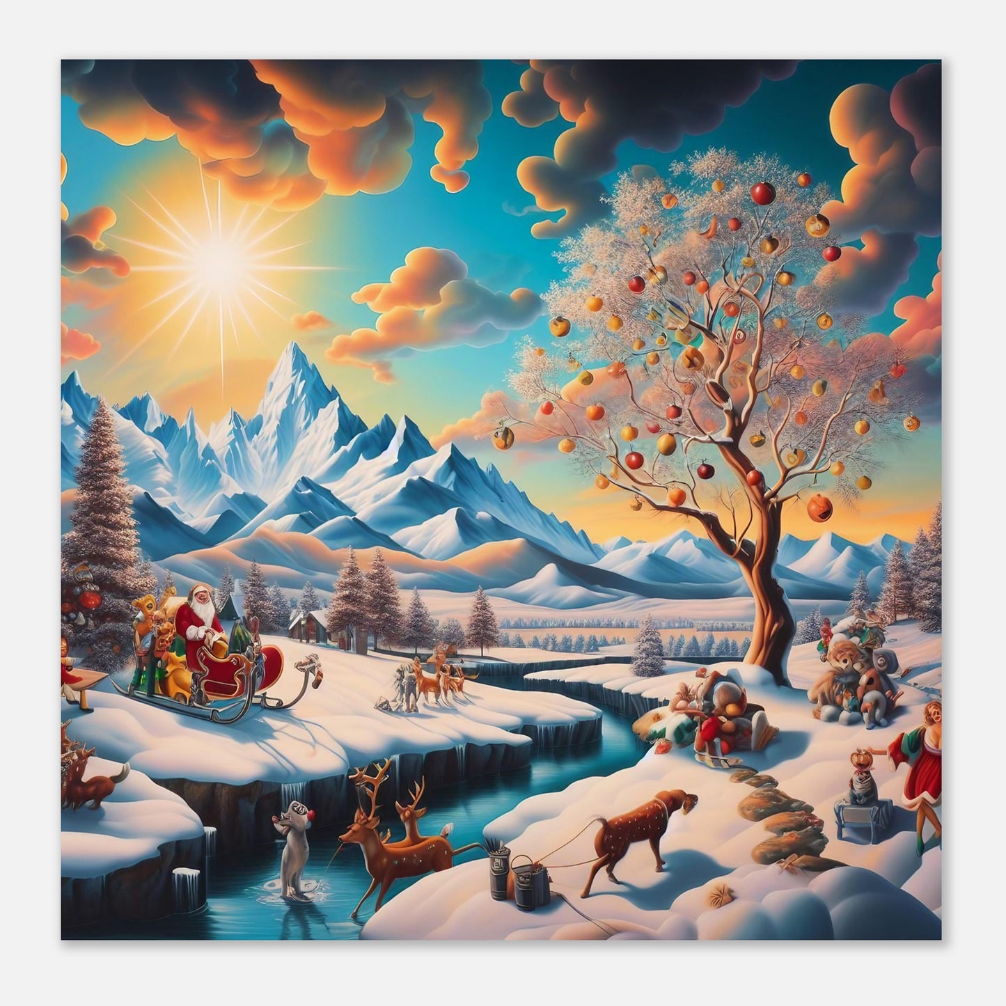 Wall Art - Winter 26 - Santa Claus and a tree