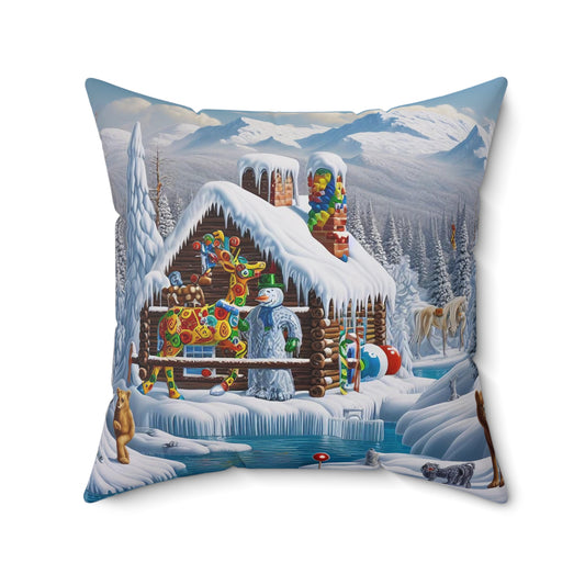 Spun Polyester Square Pillow - Winter 181