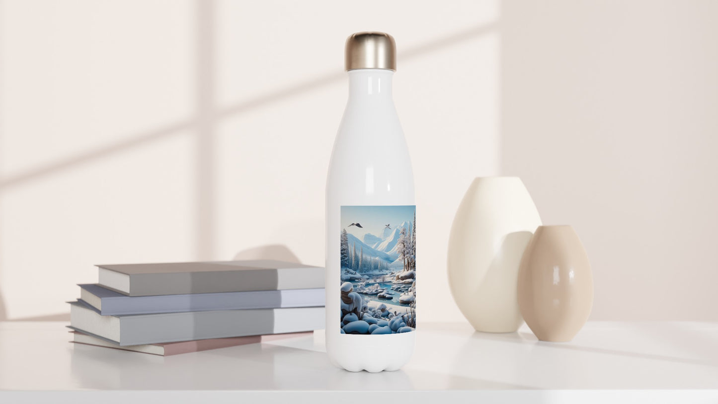 White 17oz Stainless Steel Water Bottle - Winter 99