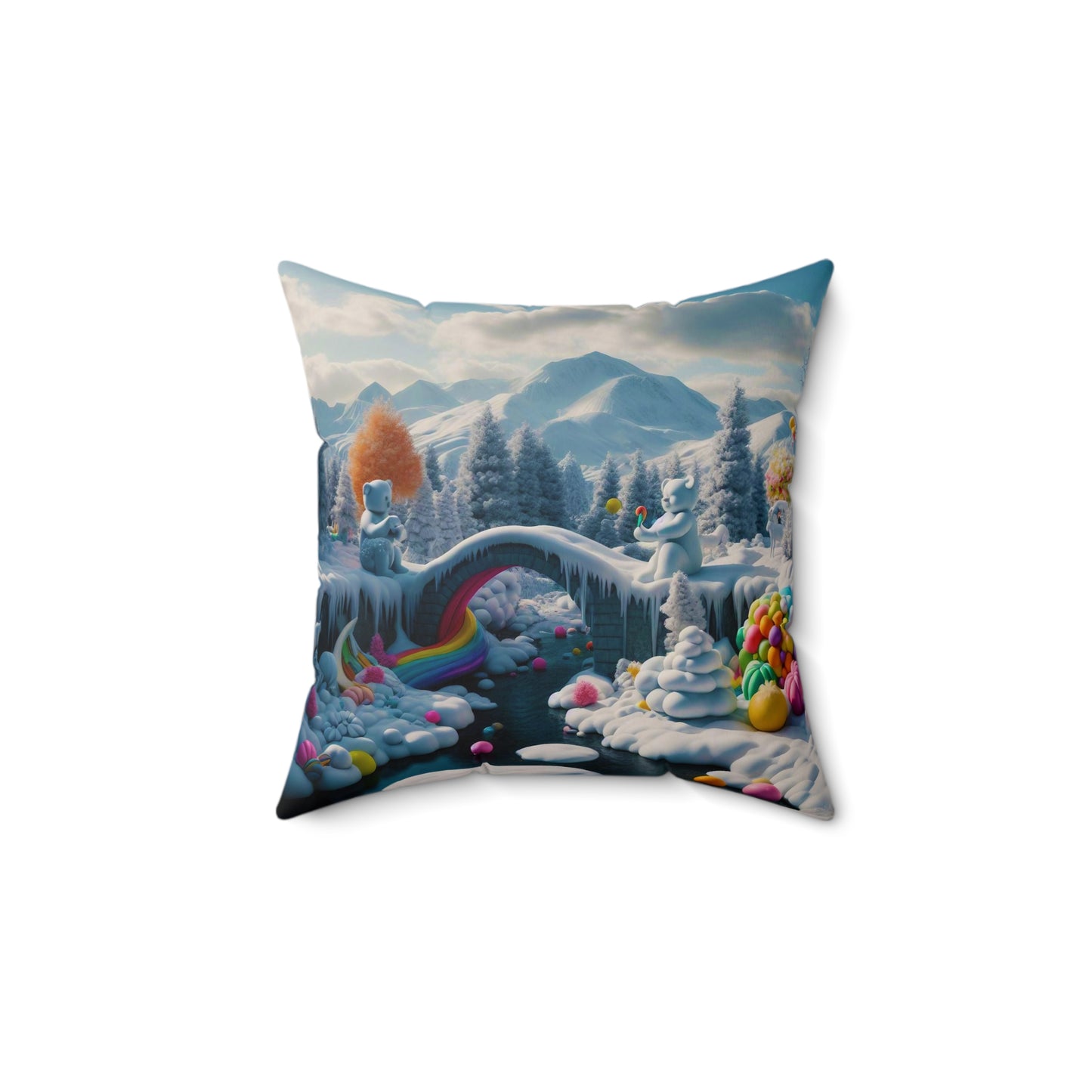 Spun Polyester Square Pillow - Winter 206