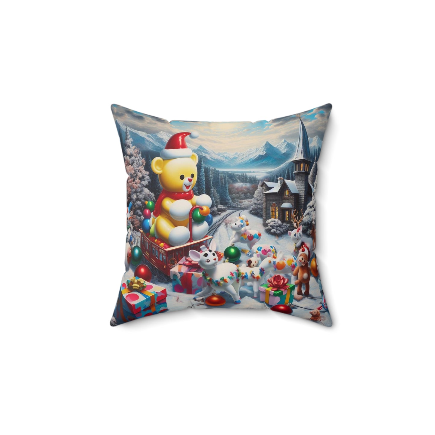 Spun Polyester Square Pillow - Winter 189