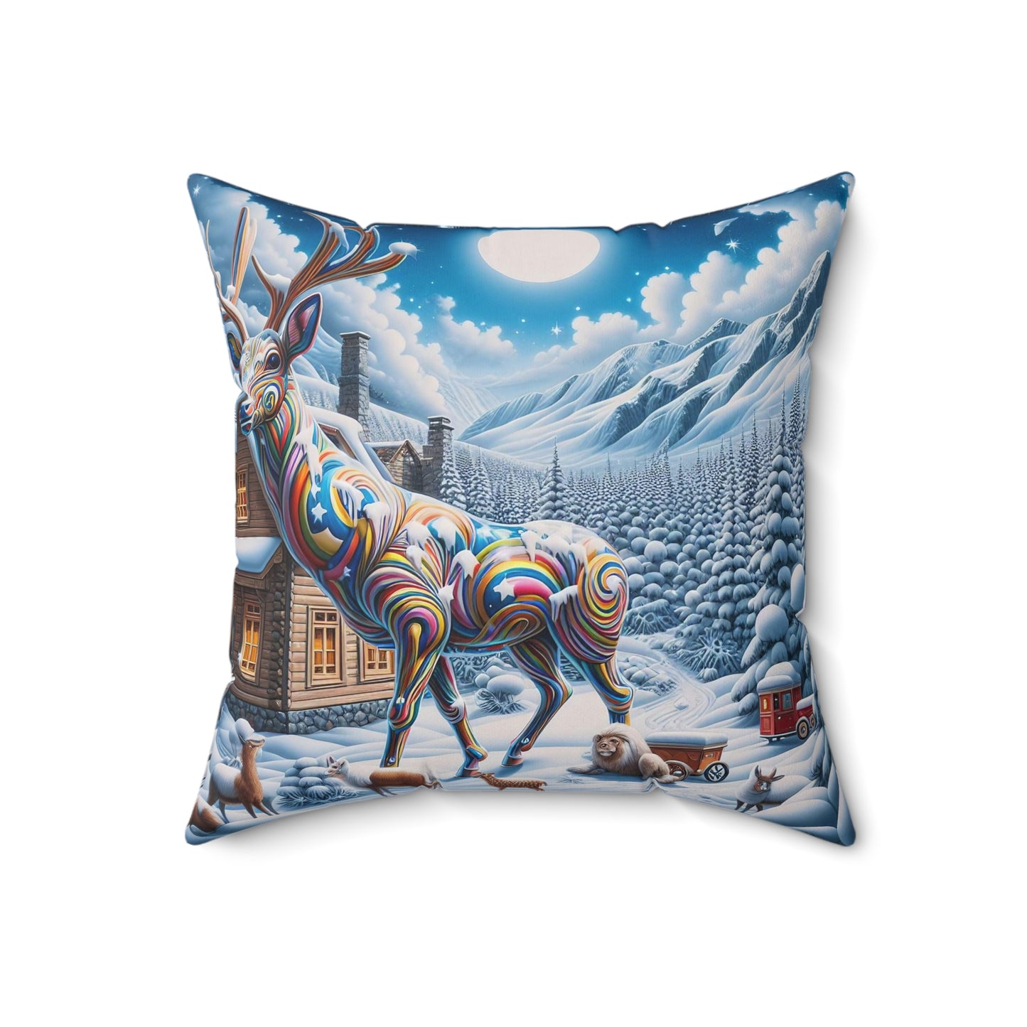 Spun Polyester Square Pillow - Winter 131