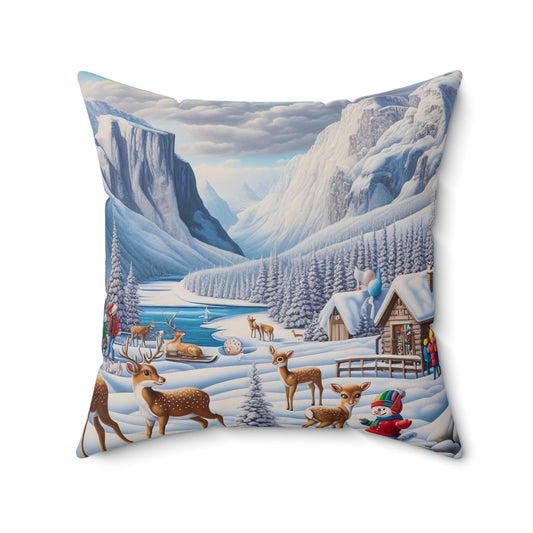 Spun Polyester Square Pillow - Winter 159