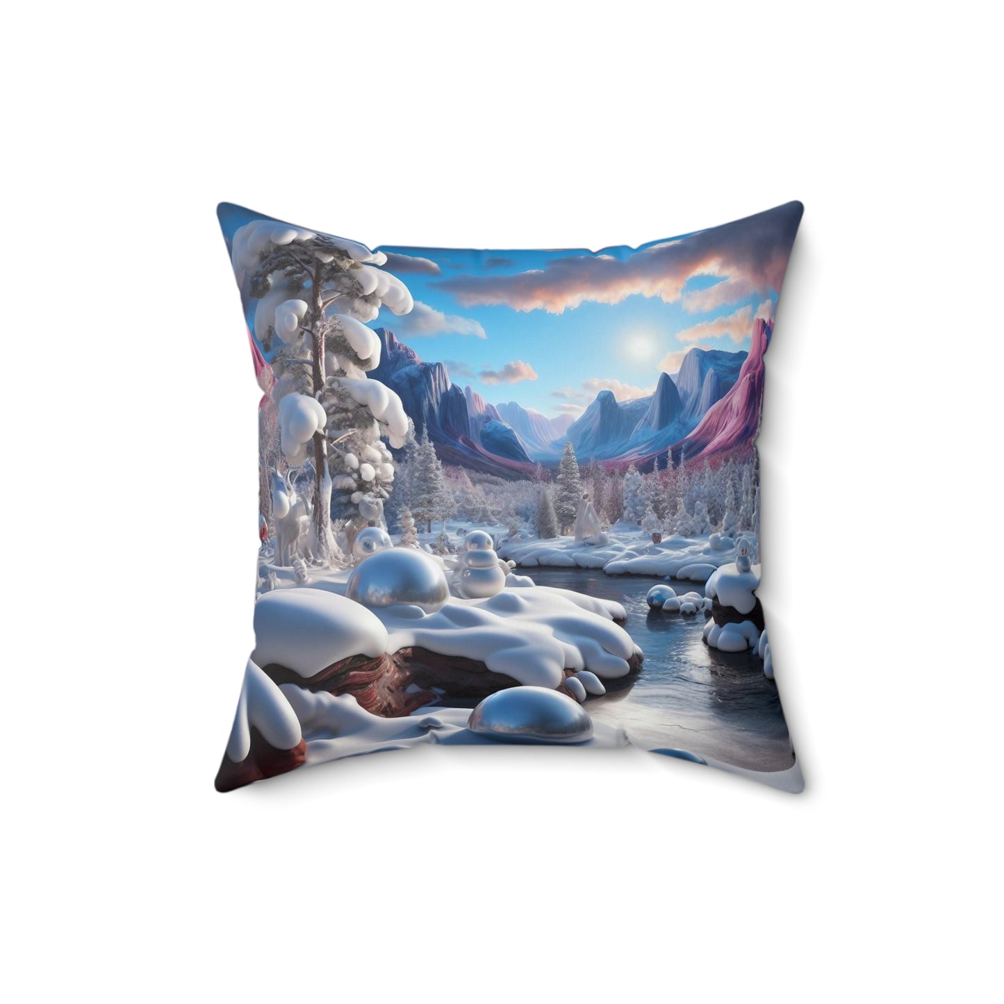 Spun Polyester Square Pillow - Winter 156