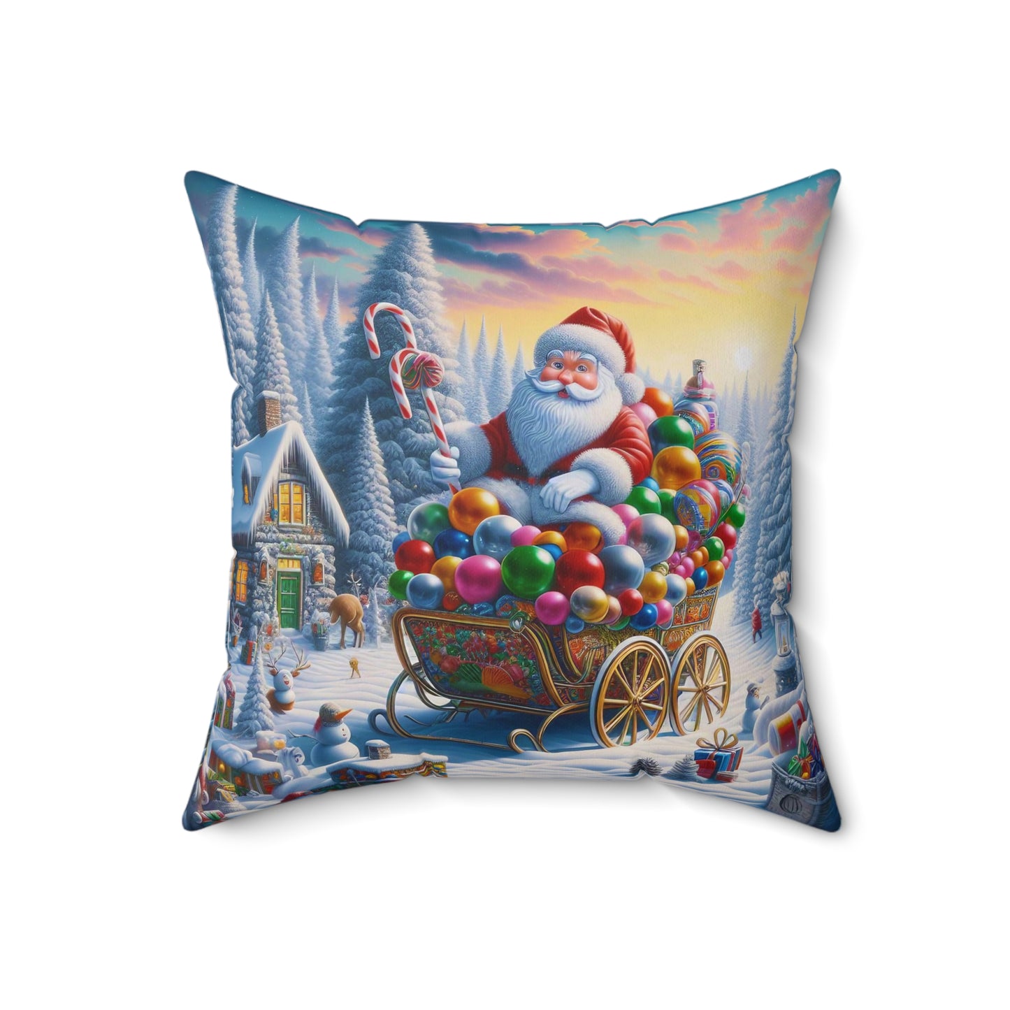 Spun Polyester Square Pillow - Winter 220