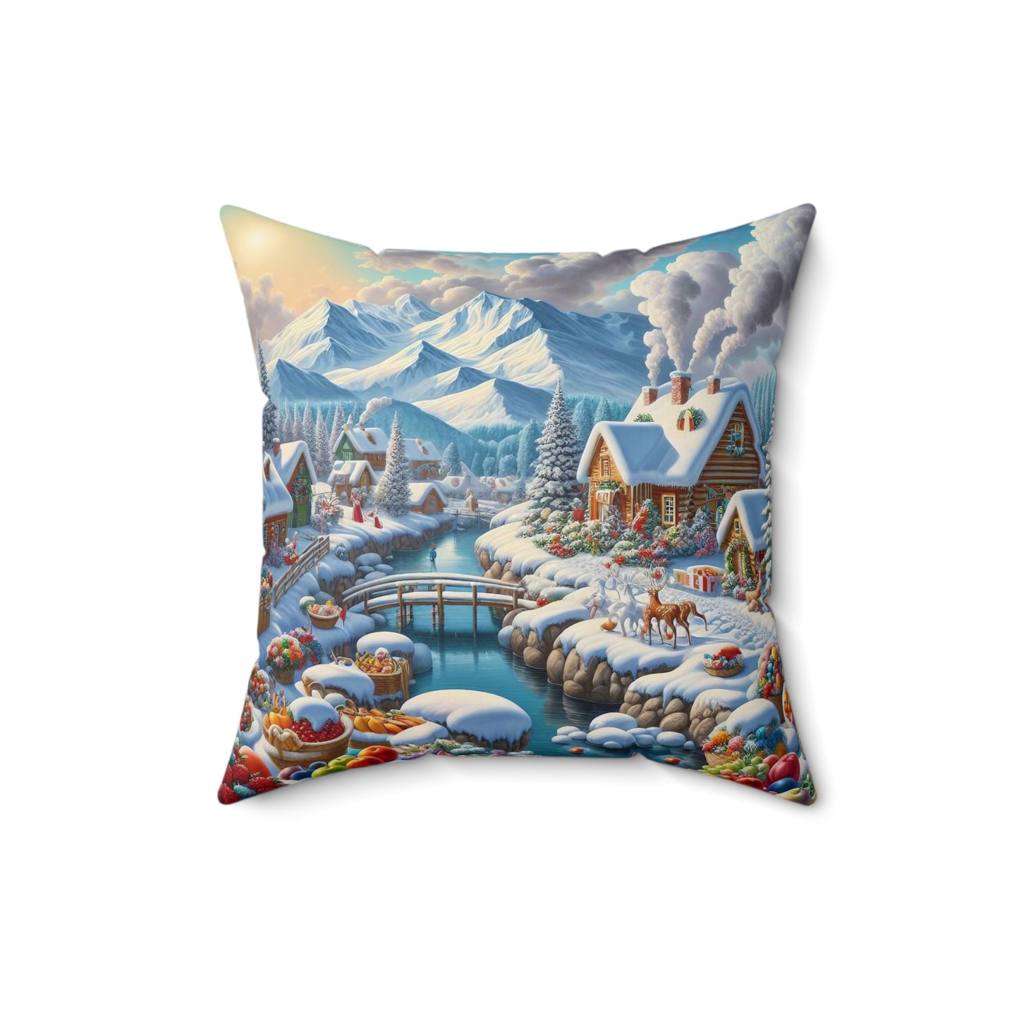 Spun Polyester Square Pillow - Winter 137