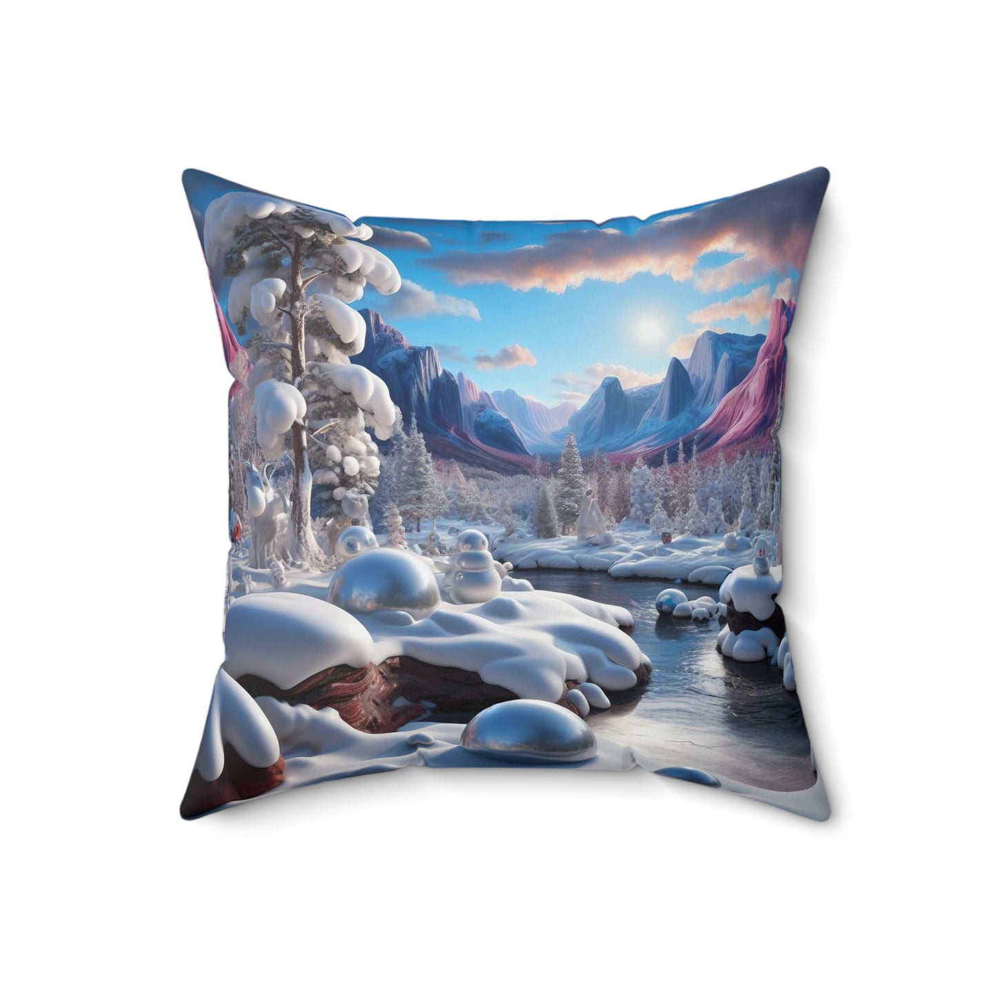 Spun Polyester Square Pillow - Winter 156