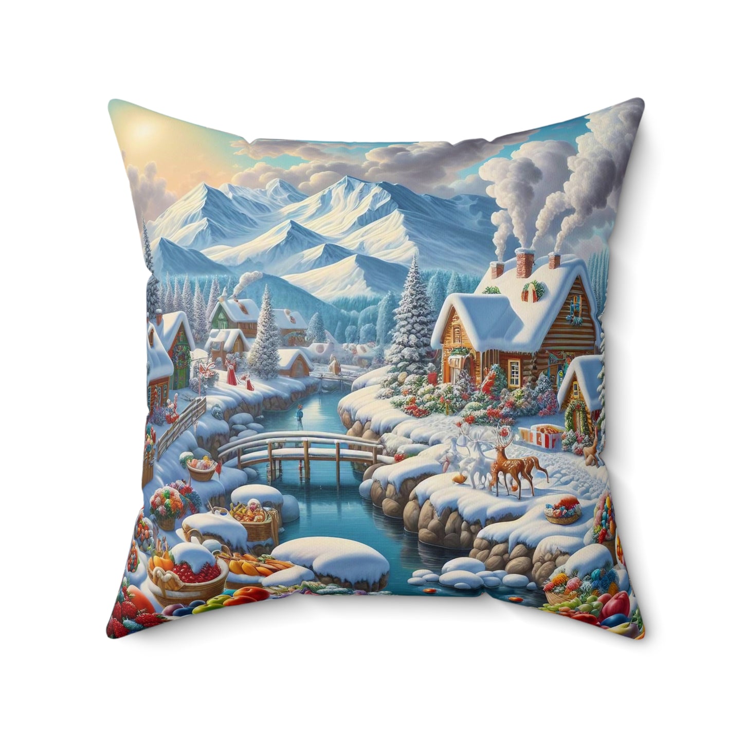 Spun Polyester Square Pillow - Winter 137