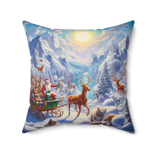 Spun Polyester Square Pillow - Winter 123