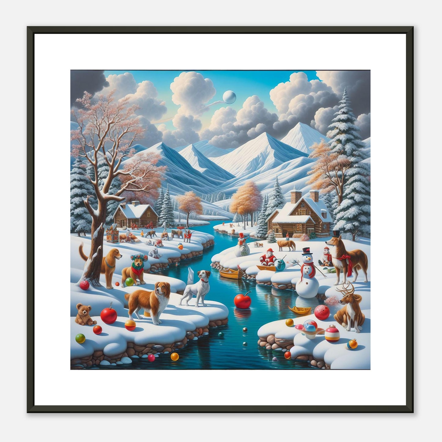 Wall Art - Winter 7 - Animals, River and Mountains