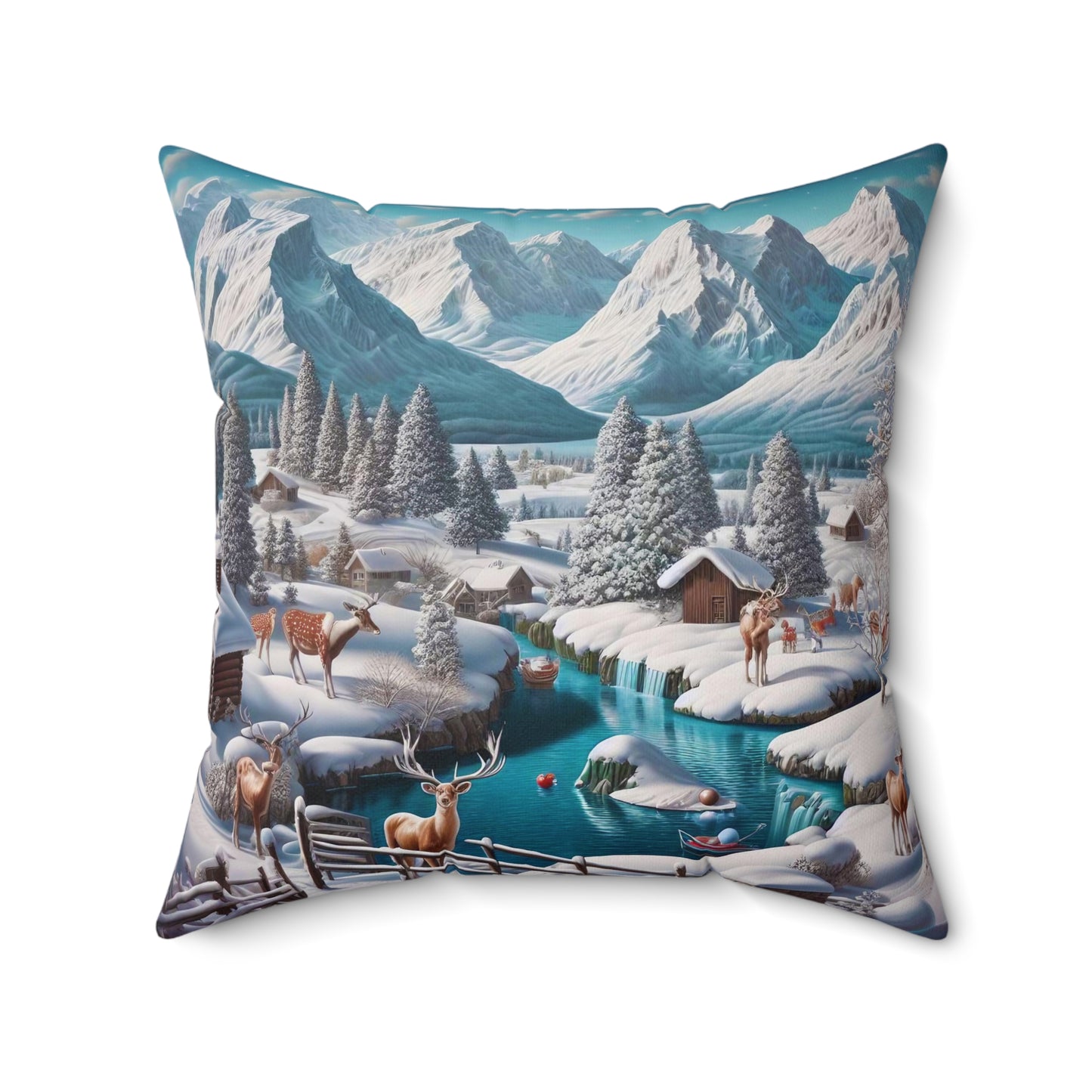 Spun Polyester Square Pillow - Winter 208