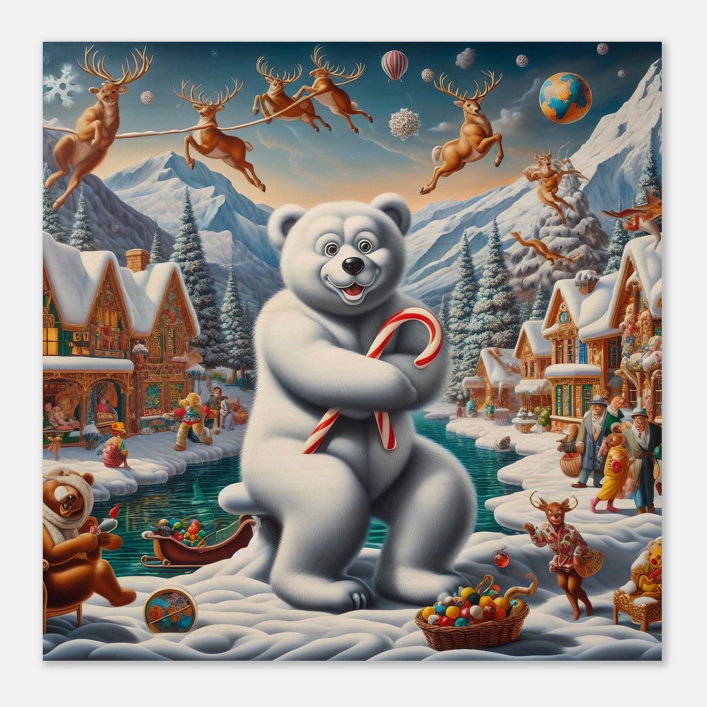 Wall Art - Winter 75 - Sitting polar bear