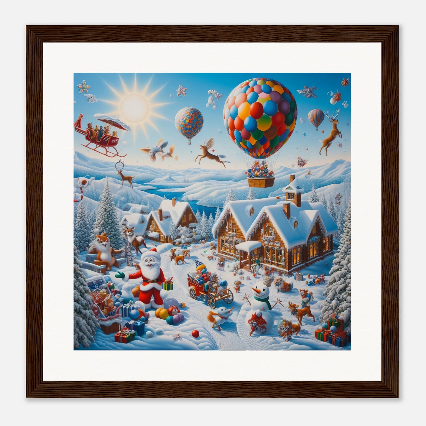 Wall Art - Winter 40 - Hot air balloon and snowman