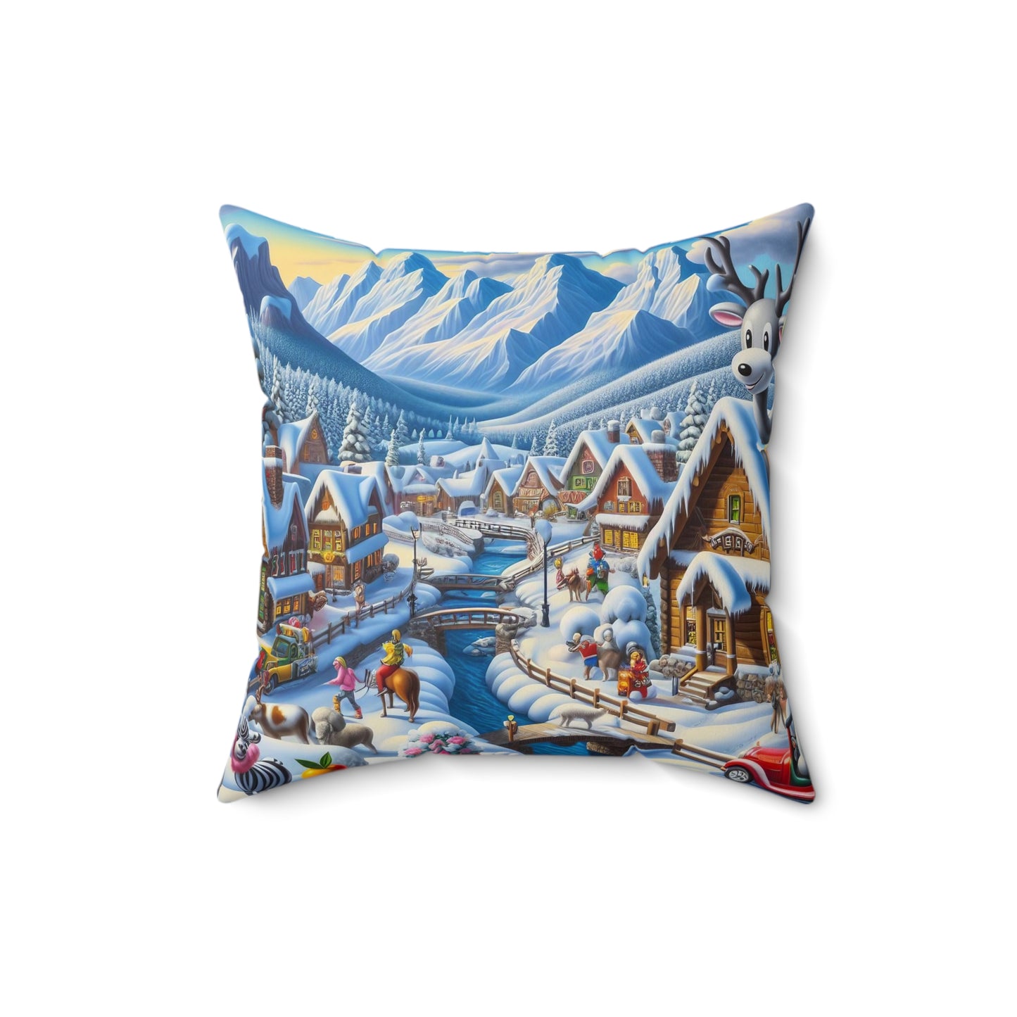 Spun Polyester Square Pillow - Winter 183