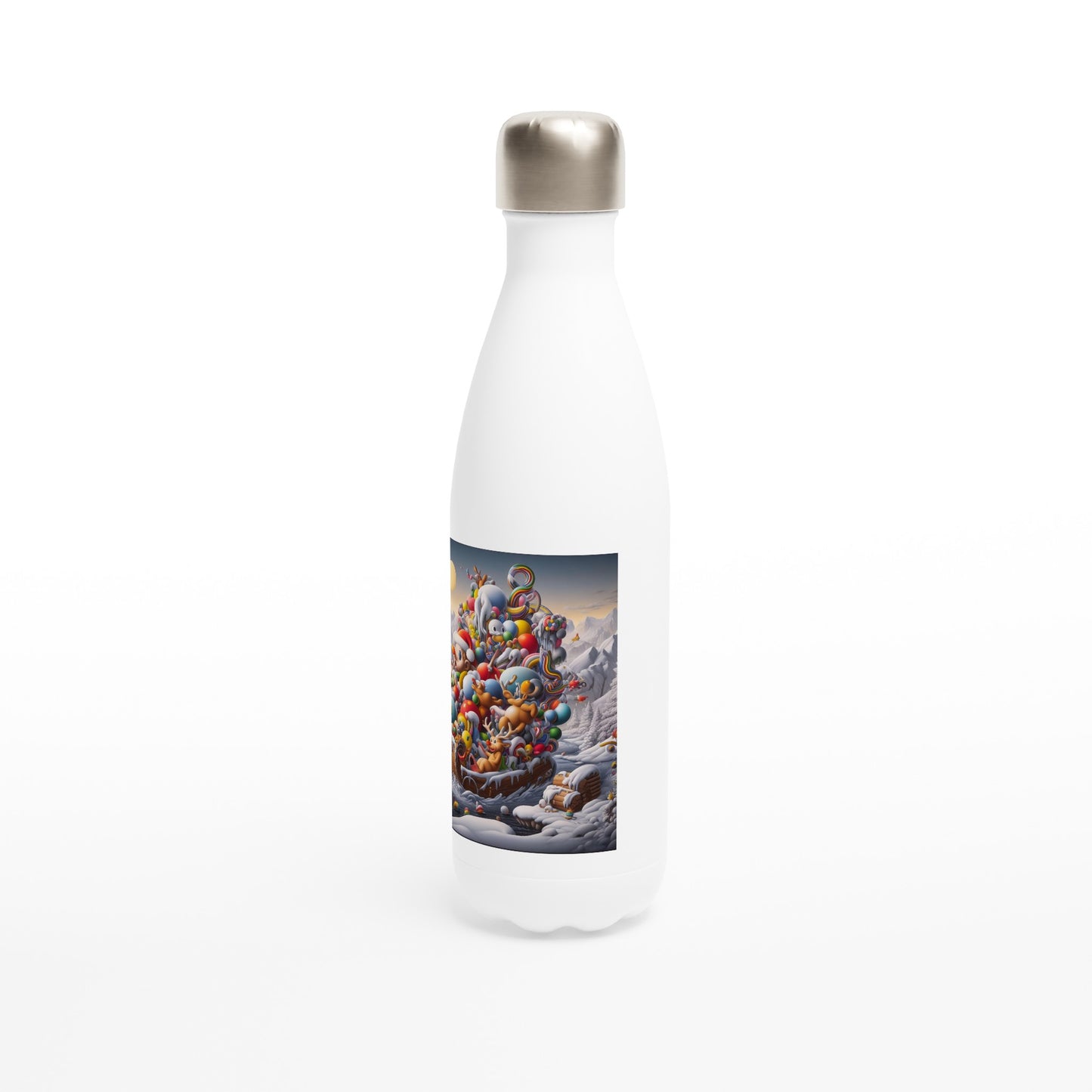 White 17oz Stainless Steel Water Bottle - Winter 59