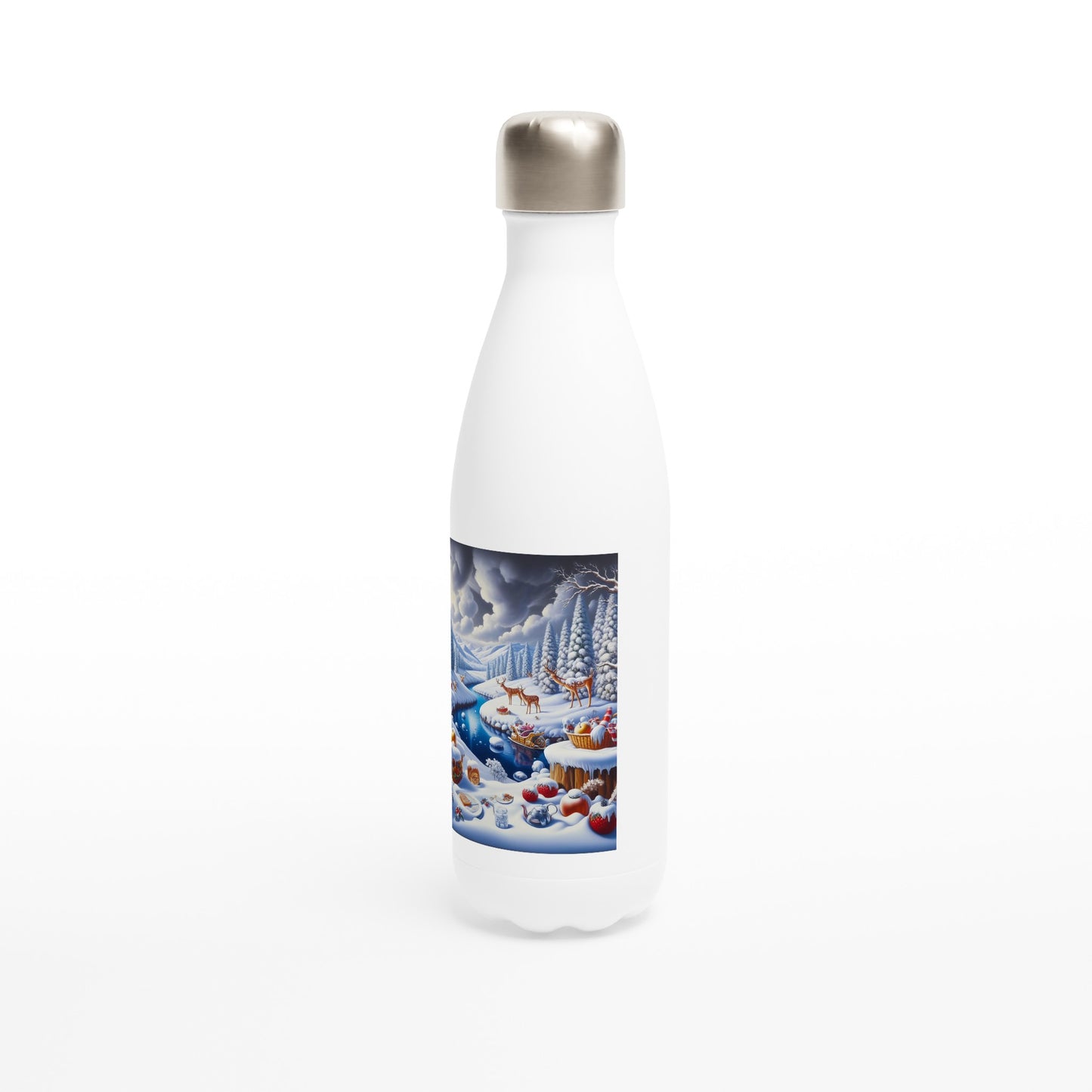 White 17oz Stainless Steel Water Bottle - Winter 60