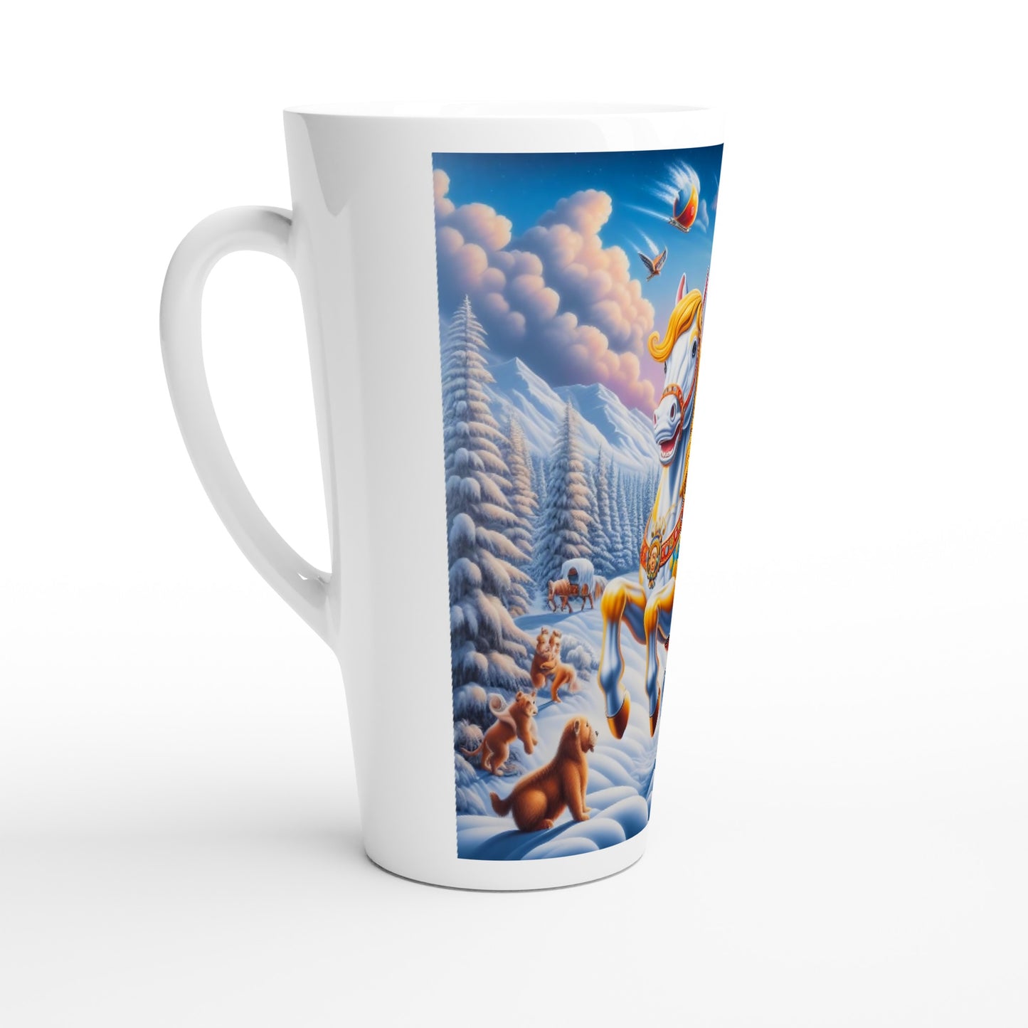 White Latte 17oz Ceramic Mug - Winter 148