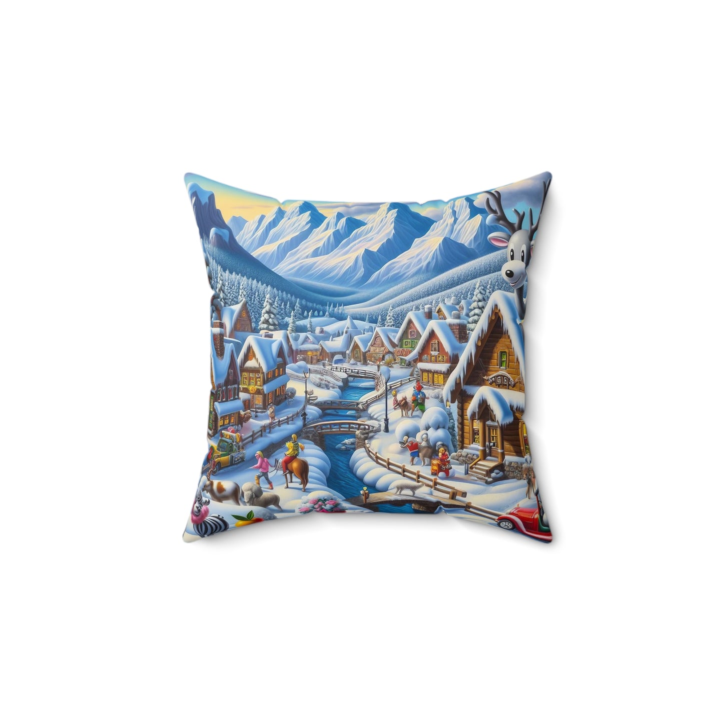 Spun Polyester Square Pillow - Winter 183