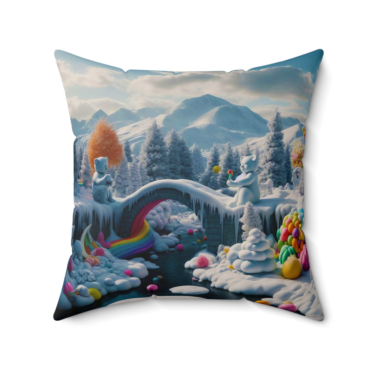 Spun Polyester Square Pillow - Winter 206