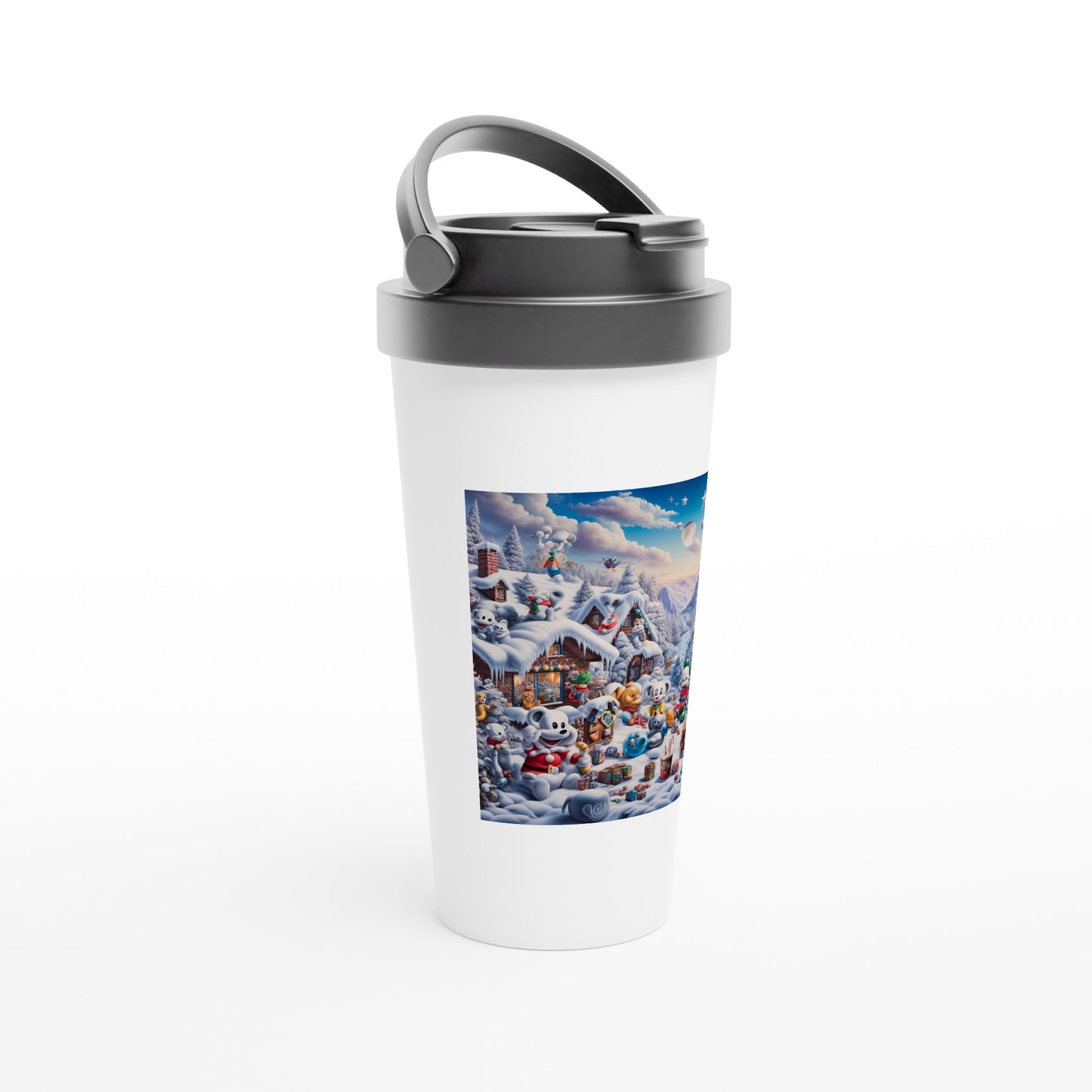 White 15oz Stainless Steel Travel Mug - Winter 61