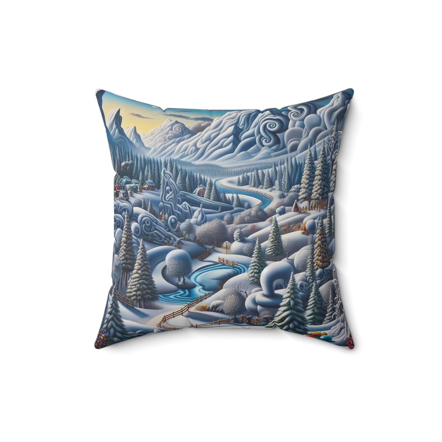 Spun Polyester Square Pillow - Winter 242