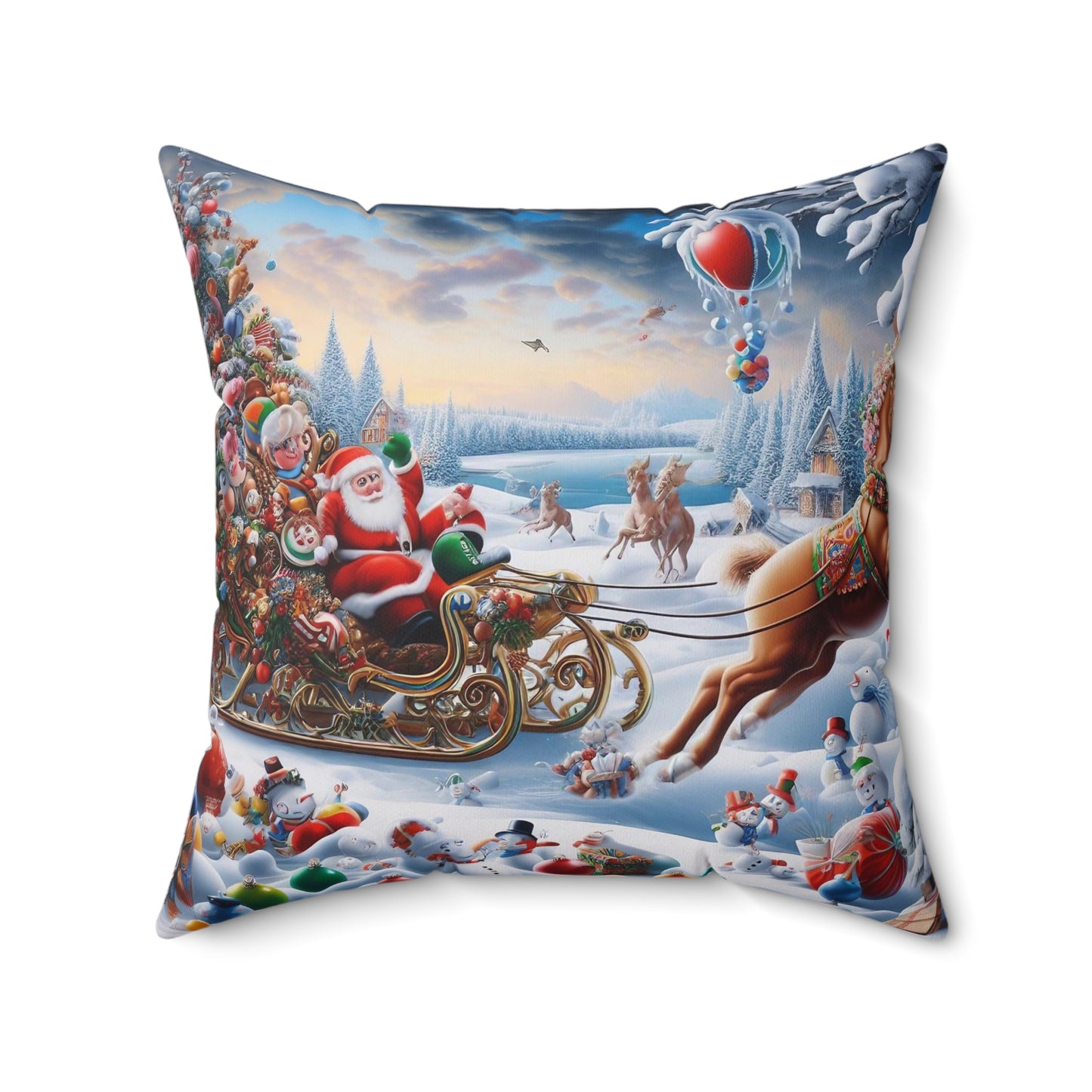 Spun Polyester Square Pillow - Winter 166