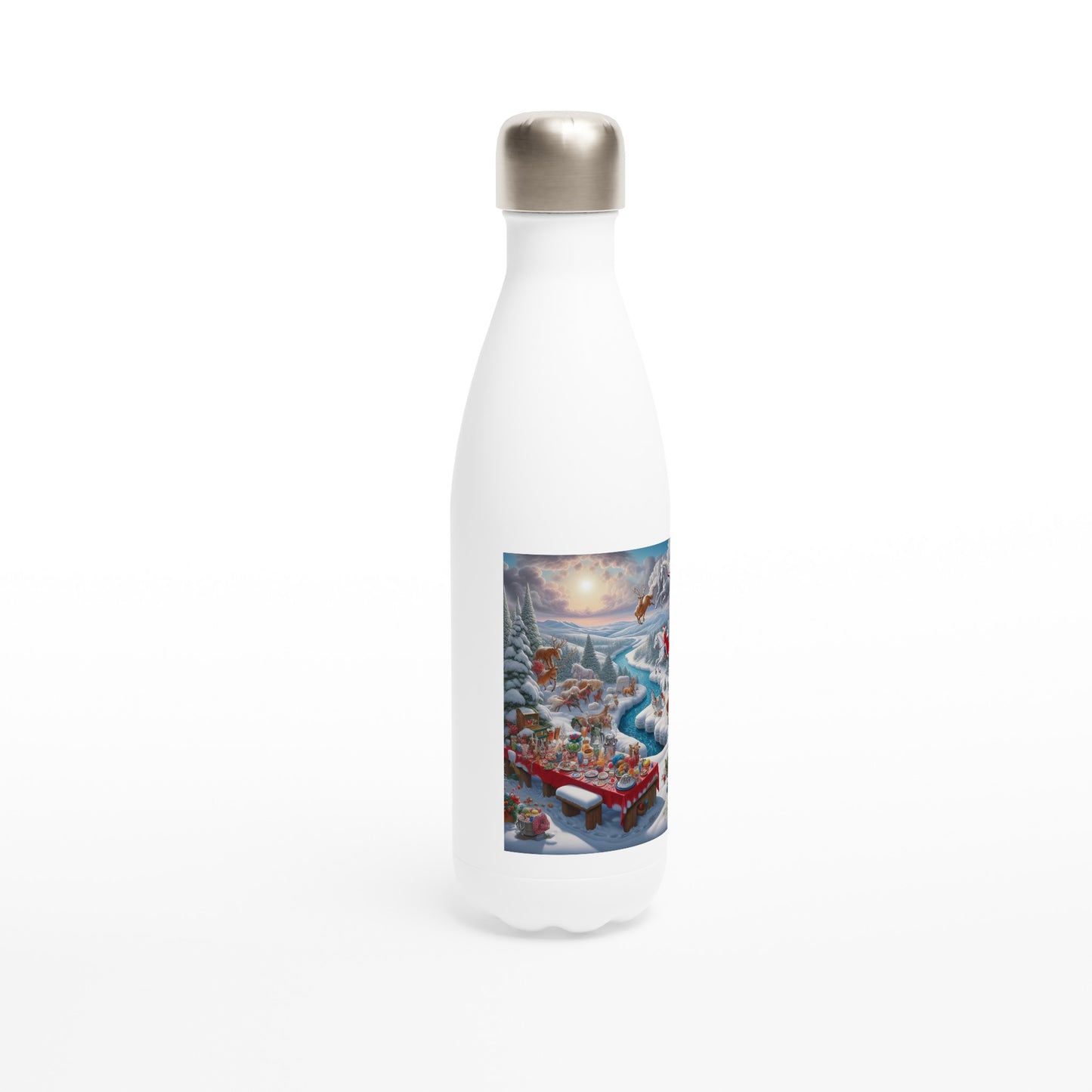 White 17oz Stainless Steel Water Bottle - Winter 83