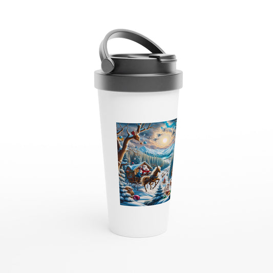 White 15oz Stainless Steel Travel Mug - Winter 151